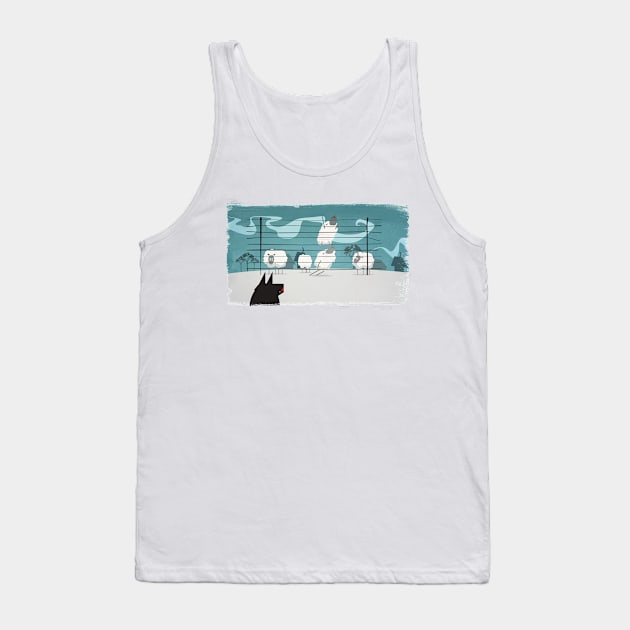 A Sheep Odyssey Tank Top by Fallenfaeries